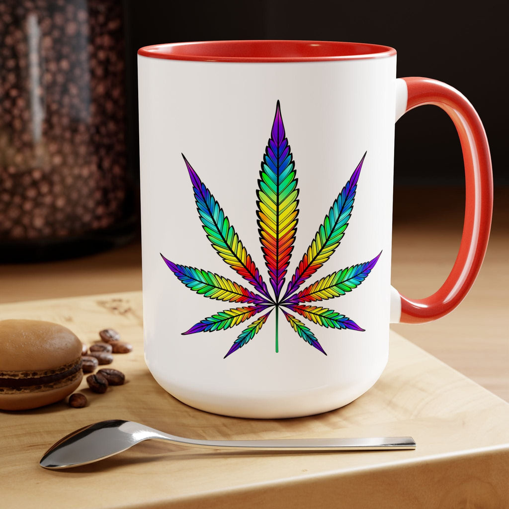 Vibrant Rainbow Cannabis Mug