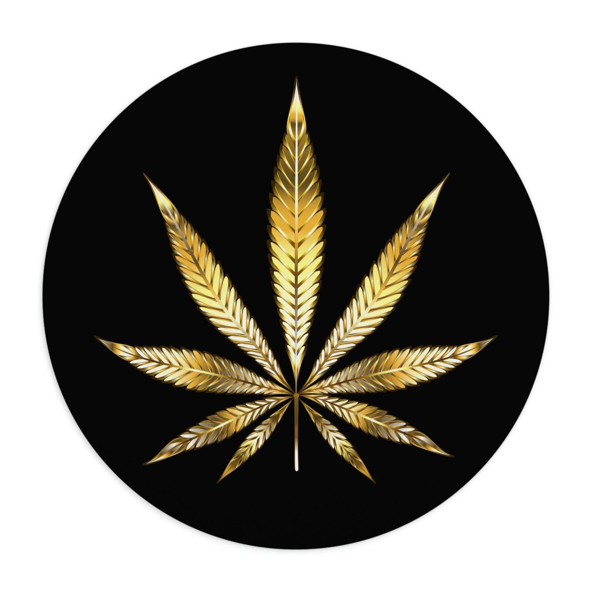 Gold Marijuana Leaf Mouse Pad